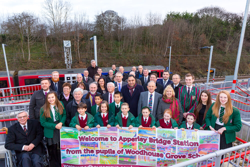 Apperley Bridge Station opening with Woodhouse Grove School