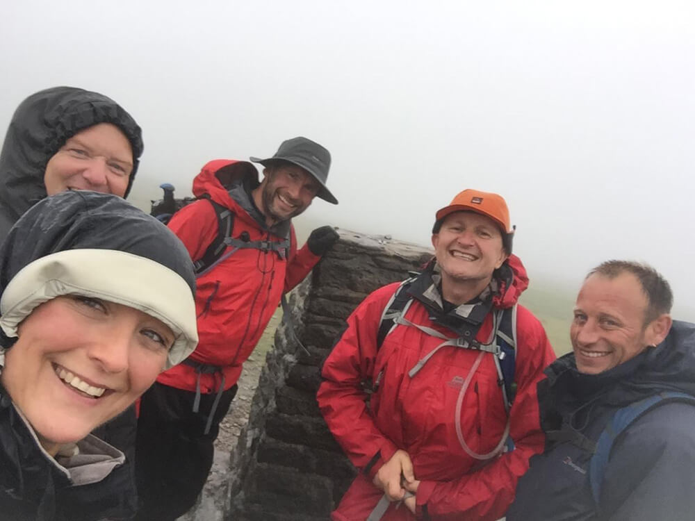 Mission accomplished The Spencer team reach the third summit on Ingleborough.