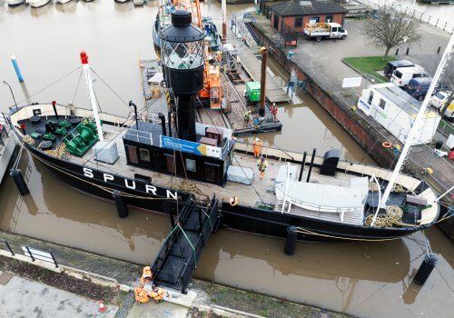Young talent helps Spencer Group complete permanent berth for historic lightship cover image